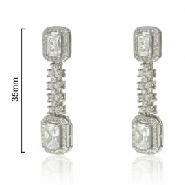 PENDIENTES WEDDING PLATA 925 RODIADOS CIRCONITAS