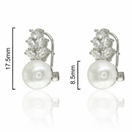 PENDIENTES WEDDING PLATA 925 RODIADOS PERLA-CIRCONITAS