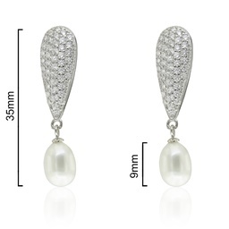 PENDIENTES WEDDING PLATA 925 RODIADA PERLA-CIRCONITAS