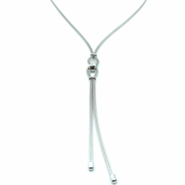 GARGANTILLA PLATA 925 RODIADA MALLA ANILLO 45CM