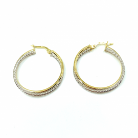 AROS ORO 18KT BICOLOR TRENZA D20X3MM PESO G2,30