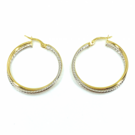 AROS ORO 18KT BICOLOR TRENZA D25X3MM PESO G2,35