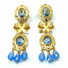 PENDIENTES ORO 18KT DOBLE CUBANA LAZO D54X13MM PESO G8,05