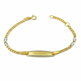 ESCLAVA BEBE ORO 18KT BICOLOR 14CM D23X4MM PESO G1,50