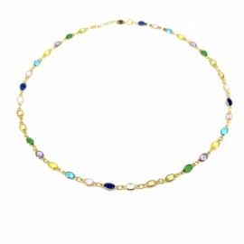 GARGANTILLA ORO 18KT TUTTI FRUTI 45CM D10X4MM PESO G7,05