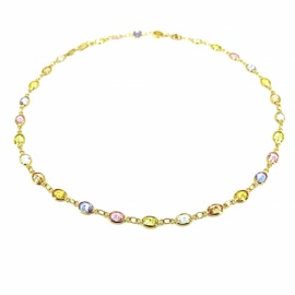 GARGANTILLA ORO 18KT TUTTI FRUTI 45CM D12X5,5MM PESO G11,80