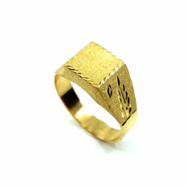 SELLO ORO 18KT COMUNION CUADRADO TALLADO D9MM PESO G2,10