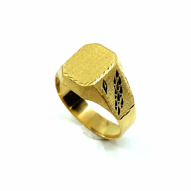 SELLO ORO 18KT COMUNION HEXAGONAL TALLADO D12X9MM PESO G2,10