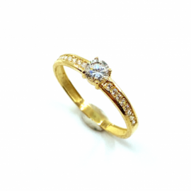 ANILLO ORO 18KT GARRA CARRIL CIRCONITAS D4MM PESO G1,10