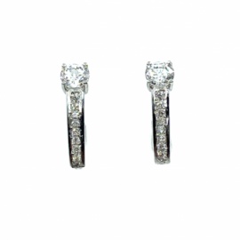 PENDIENTES ORO 18KT GARRA CARRIL CIRCONITAS D13X4MM PESO G1,45