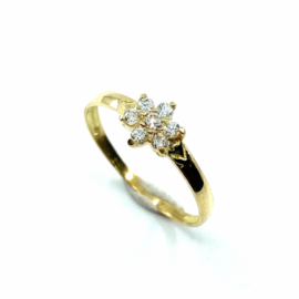 ANILLO ORO 18KT CUAJO CIRCONITAS D6MM PESO G1,10