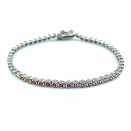 PULSERA PLATA 925 RODIADA RIVIERE REDONDA 18CM D3,20MM