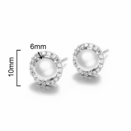 PENDIENTES PLATA 925 RODIADA PERLA