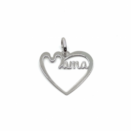 COLGANTE PLATA 925 RODIADA CORAZÓN MAMÁ D20X19