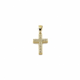 CRUZ ORO 18KT CIRCONITAS D19X11MM PESO G1,15