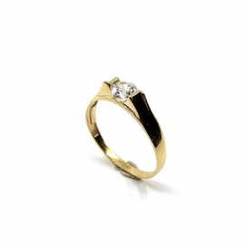 SOLITARIO ORO 18KT CIRCONITA D5,5MM PESO G2,90