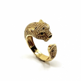 ANILLO ORO 18KT PANTERA CIRCONITAS D12MM PESO G8,70