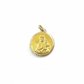 MEDALLA ORO 18KT ESCAPULARIO V.CARMEN - C.JESUS D18MM PESO G2,15