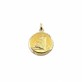 MEDALLA ORO 18KT VIRGEN ANGUSTIAS D16MM PESO G2,55