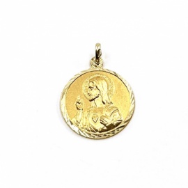 MEDALLA ORO 18KT CORAZON JESUS D18MM PESO G3,20