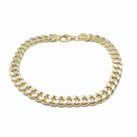 PULSERA ORO 18 KT BARBADA BICOLOR 21CM D6,50X2,75MM PESO G11,60