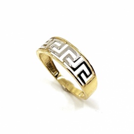 ANILLO ORO 18KT BICOLOR GRECA D6,75MM PESO G2,50