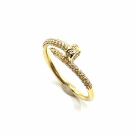 ANILLO ORO 18KT CLAVO CIRCONITAS MACIZO D6,5MM PESO G4,10