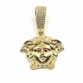 COLGANTE ORO 18KT MEDUSA CIRCONITAS D30MM REASA 20MM PESO G13,30