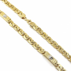 CADENA ORO 18KT GRECA MEDUSA D8,5X3,5MM 60CM PESO G25,20