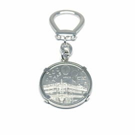 LLAVERO MONEDA 2000 PTAS PLATA 