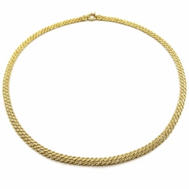 GARGANTILLA ORO 18KT DOBLE CORDON 5,90X2,50MM 45CM PESO G10,90