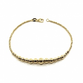 PULSERA ORO 18KT BOLAS MARTELADAS DISMINUCION 6MM 19CM PESO G4,30