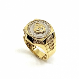 SELLO ORO 18KT BICOLOR MEDUSA CIRCONITAS D20MM PESO G11,65