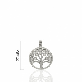 COLGANTE PLATA 925 RODIADA ÁRBOL DE LA VIDA CIRCONITAS 20MM
