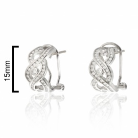 PENDIENTE PLATA 925 RODIADA CALADO CIRCONITA 15MM+7MM