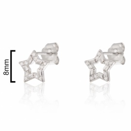 PENDIENTE PLATA 925 RODIADA ESTRELLA CIRCONITAS 8MM