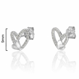 PENDIENTE PLATA 925 RODIADA CORAZÓN 9MM