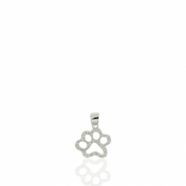 COLGANTE PLATA 925 RODIADA HUELLA PERRO 1.5CM