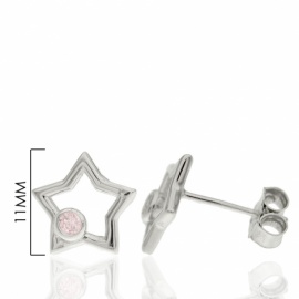 PENDIENTE PLATA 925 RODIADA ESTRELLA CIRCONITA 