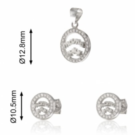 JUEGO PLATA PLATA 925 RODIADA CIRCONITAS 38CM+4CM  D 12.8MM+10.5MM