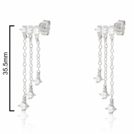 PENDIENTE PLATA 925 RODIADA CIRCONITA 35.5MM
