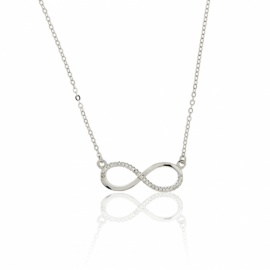 GARGANTILLA PLATA 925 RODIADA INFINITO CIRCONITAS D29X9MM 42+3CM