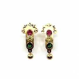 PENDIENTES ORO 18KT BEBE SEMAFORO D25X15MM PESO G1,95