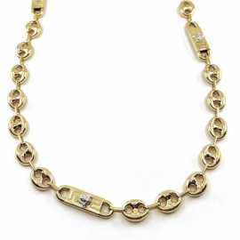 CADENA ORO 18KT CALABROTE MEDUSA BICOLOR D20X12X10MM 70CM PESO G57,60