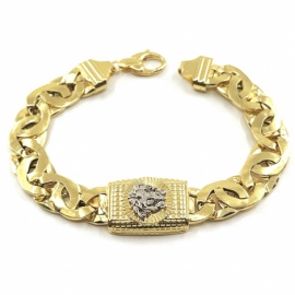 PULSERA ORO 18KT HUECA MEDUSA BICOLOR D14X3,70MM 22CM PESO G25,7