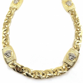 CADENA ORO 18KT HUECA MEDUSA BICOLOR D14X3,75MM 70CM PESO G63,75