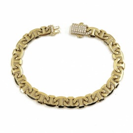 PULSERA ORO 18KT CIRCONITAS D7,5X2MM 21CM PESO G14,25