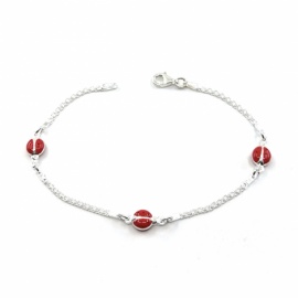 PULSERA PLATA 925 MARIQUITAS ESMALTE 19CM