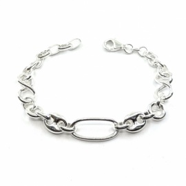 PULSERA PLATA 925 ESLABONES D10MM 20CM