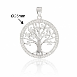 COLGANTE PLATA 925 RODIADA ARBOL DE LA VIDA D25MM